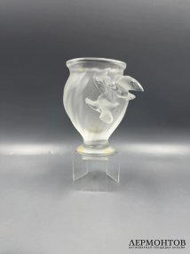 Ваза «Rosine» с двумя голубями. Хрусталь, Lalique, Франция