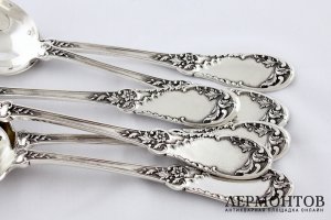 Столовый набор на 6 персон. Gaston Bardies. Серебро 950 пробы. Франция, XIX в.