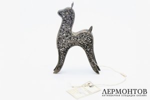 Фигурка Олененок. Скань, серебро. Россия, Красносельский ювелирный завод, 1990-е гг 