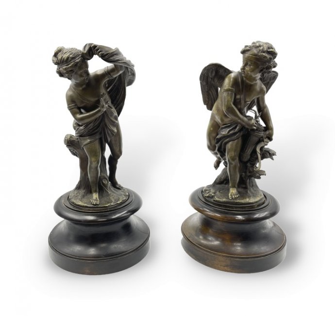 Скульптуры Амур и Психея по модели Э. М. Фальконе. Россия, 1850-1860-е гг. Бронза.