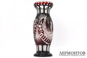 Ваза Купальщица. Хрусталь, резьба. Венгрия, Varga, 1960-70е гг.