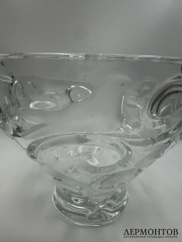 Ваза-чаша «Verone» с голубями. Хрусталь, Lalique, Франция