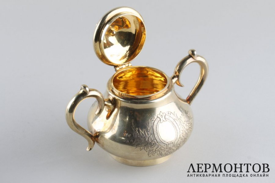 Сахарница. А.Афанасьев. Серебро 84 пробы. Российская империя.