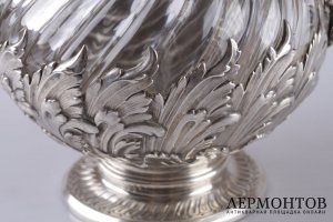 Графин для вина. Серебро 950 пробы, хрусталь. Конец XIX века. Франция