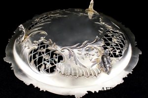 Вазочка сухарница Lefebvre. Серебро 950 пробы, золочение. Франция