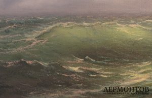Морской пейзаж. Корабль на волнах. Холст, масло. 2006 год.