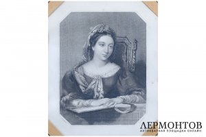 Гравюра.Беатриче, 1860-80-е гг. Генри Томас Райолл по рисунку Джона Уильяма Райта.