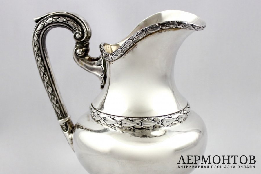 Чайно-кофейный сервиз на подносе. Серебро 800 пробы. Бельгия