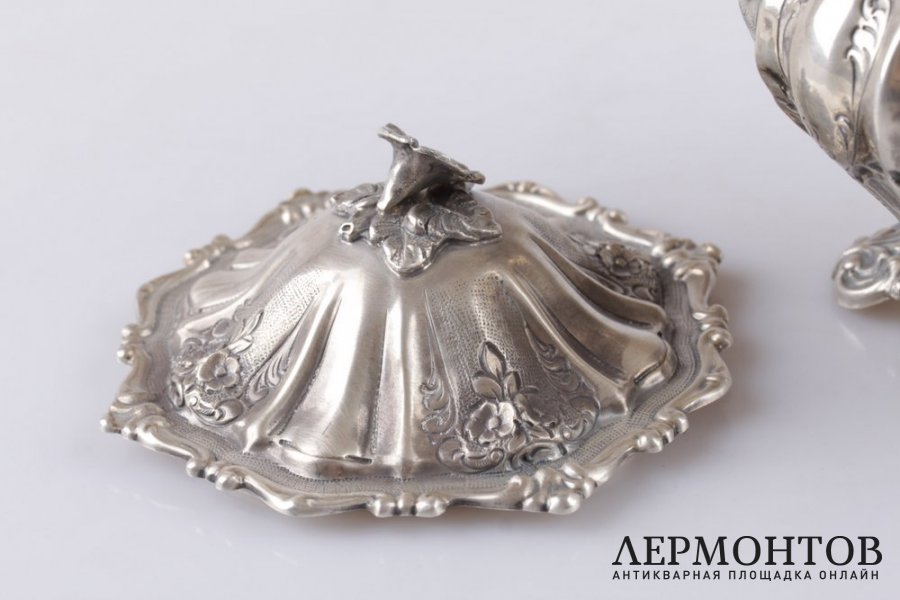 Сахарница барокко. Серебро 800 пробы. Конец XIX в. Италия
