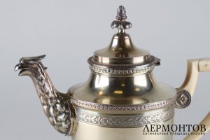 Кофейник в стиле ампир. Серебро 950 пробы. Франция.