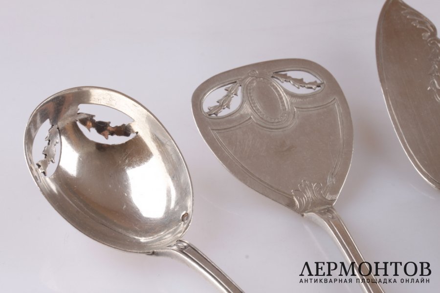 Набор для закусок Tetard Freres. Серебро 950. Франция