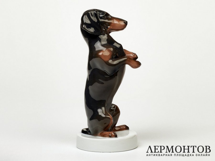 Статуэтка «Сидящая такса». Фарфор, Rosenthal, Германия, 1924 год