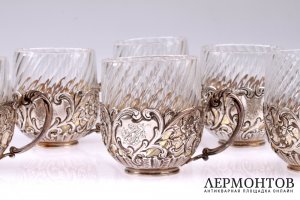 Кофейный набор. 6 пар. Серебро 950. Франция