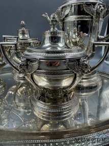 Кофейный сервиз в стиле ампир со львами. Серебро 925, Faberge, выпуск 2 из 50