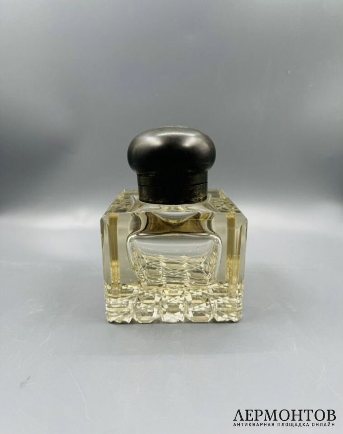 Чернильница. Серебро 800 пробы, хрусталь, Германия, начало 20 века