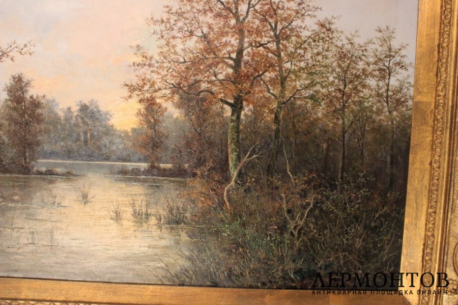 Картина. Осенний пейзаж. A. Villem. Холст, масло. Европа