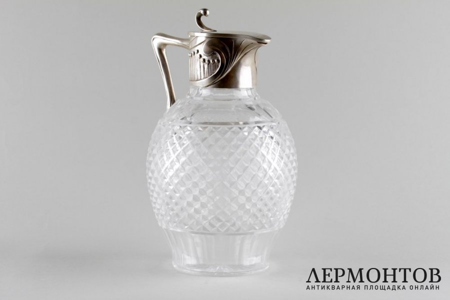 Графин в стиле Модерн. Россия, мастерская Грачева, 1899-1908 гг. Серебро 84 пробы.