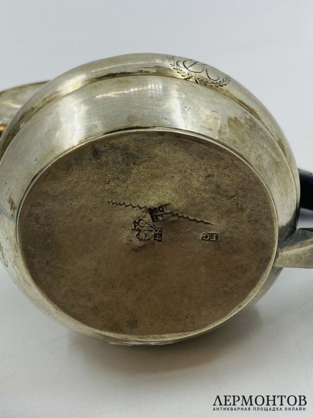 Молочник. Серебро 84 пробы, дерево, Россия, 1810-е годы