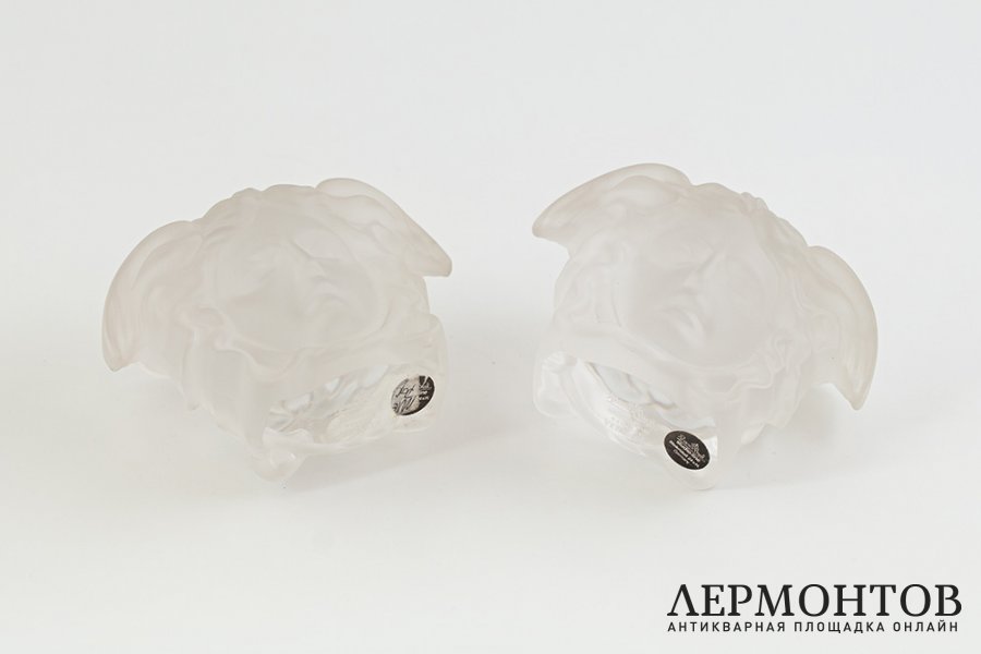 Пресс-папье Medusa Lumiere White 2 шт. Германия, фирма Rosenthal, Versace, 2000 гг.