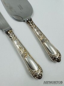 Лопатка и нож для торта. Серебро 925 пробы, Carrs, Великобритания, 20 век