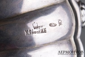 Ваза с ручкой. Российская империя, фирма Карла Фаберже,  мастер К. Вякева. Серебро 84 пр.
