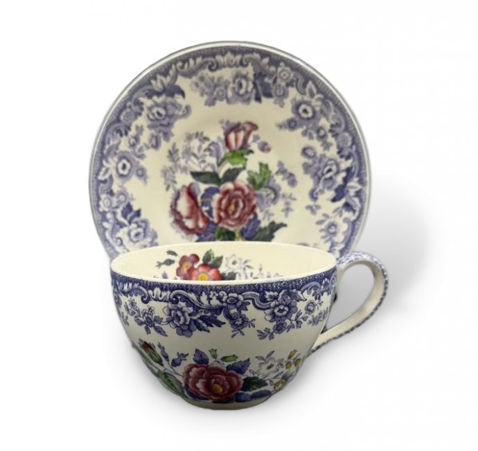 Чайная пара «Mayflower». Фаянс, роспись, Copeland Spode, Англия, 1920–1940 годы