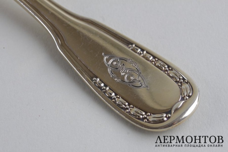 Сервировочный десертный набор. Серебро 950 пробы, золочение. Франция