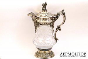 Декантер. Серебро 925, хрусталь. Португалия. Topazio