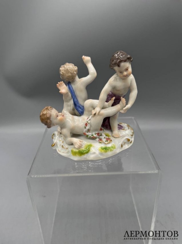 Статуэтка «Играющие путти». Фарфор, роспись, Meissen, Германия, 2-я половина 19 века