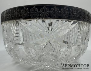Ваза для конфет. Хрусталь, серебро 84 пробы, В. Гордон, Россия, 1908–1917 годы