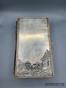 Альбом для фотографий «Русская тройка». Латунь, серебрение, Россия, начало 20 века