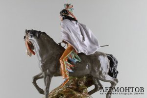 Статуэтка. Индеец на коне. Scheibe Alsbach, Германия. Фарфор, 1950-е годы.