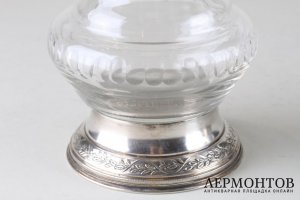 Вазы цветочные парные. Серебро 950 пробы, стекло. Франция, конец 19 в.