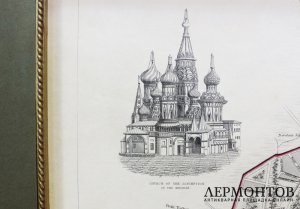 Гравюра Карта Москвы. Англия, Лондон, 1836 г, издательство Baldwin and Cradock. 