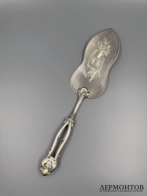 Лопатка для торта. Серебро 84 пробы, мастер ХК, Россия, 1894 год