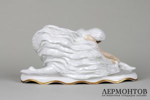 Анна Павлова в балете Умирающий лебедь. Германия, Rosenthal, ск. Holzer-Defanti, 1919