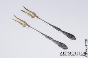 Две вилки для лимона. Серебро 875. СССР