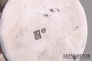 Чайник в русском стиле лоза. Серебро 84 пробы. Стефан Вякевя. Россия, 1887 год.