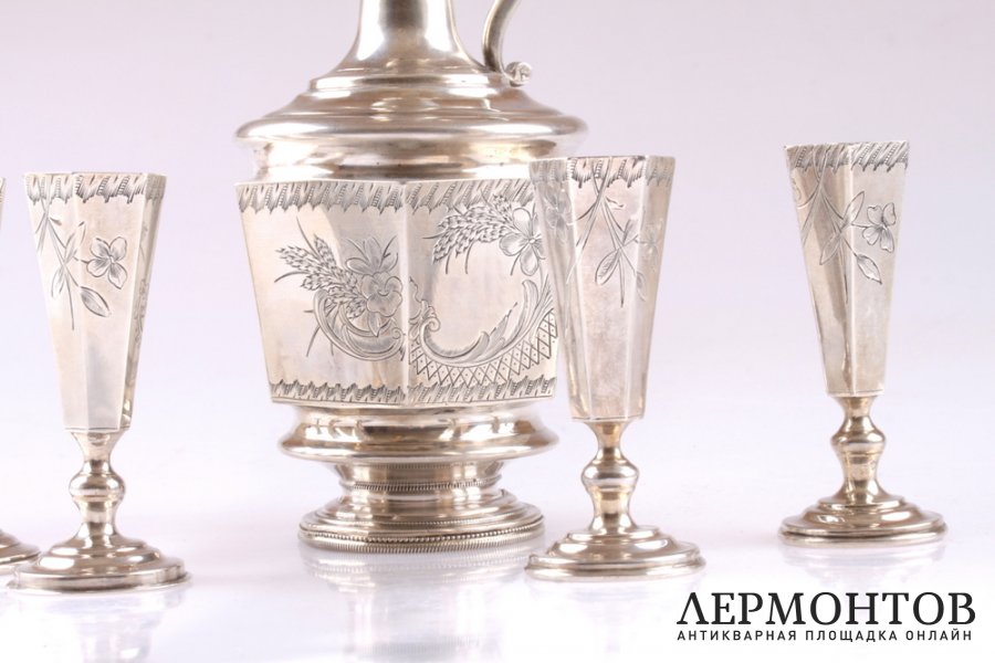 Ликерный набор Р. Аристархов. Серебро 84 пробы. Российская империя