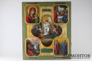 Икона многочастная Воскресение Христово. Россия, начало 20 века.