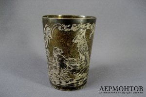 Стакан. Серебро 950 пробы. Франция, XIX век. Высота 8,0 см.