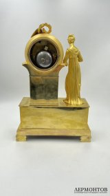 Часы библиотека в стиле Ампир. Франция, Париж, 1810-20-е гг. Бронза, золочение.