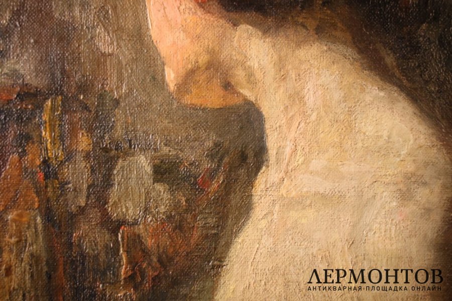 Этюд. Женская головка. Неизвестный русский художник. 1890-1910-е гг. Холст, масло.
