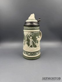 Пивная кружка «Весна». Каменная масса, олово, Villeroy & Boch, Германия, 1978 год