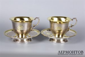 Комплект чайных пар. Серебро 800 пробы. Австрия, 1900-е гг.