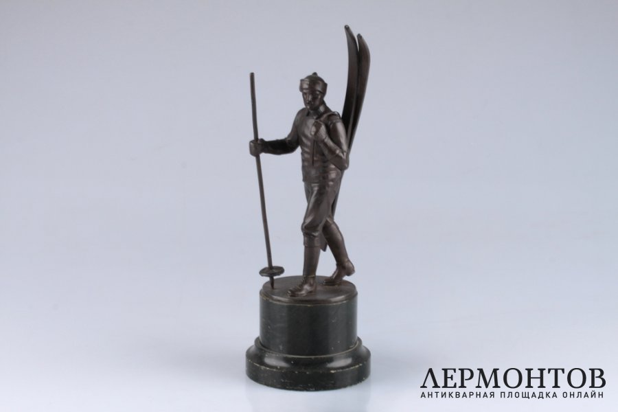 Скульптура Лыжник. Франция, Париж, 1930-е гг. Бронза. 