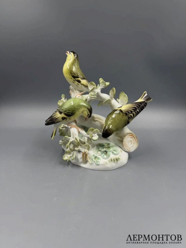 Скульптурная группа «Чижи». Фарфор, роспись, Meissen, И. И. Кендлер, Германия
