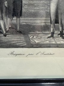 Литография «Приём в институте». Charles Motte, Франция, 1-я треть 19 века