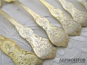 Набор чайных ложек. Серебро 800. Франция