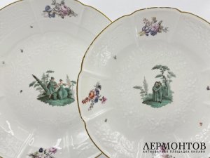 Блюдо Галантные сцены. Германия, Meissen, 18 век. Фарфор, роспись.